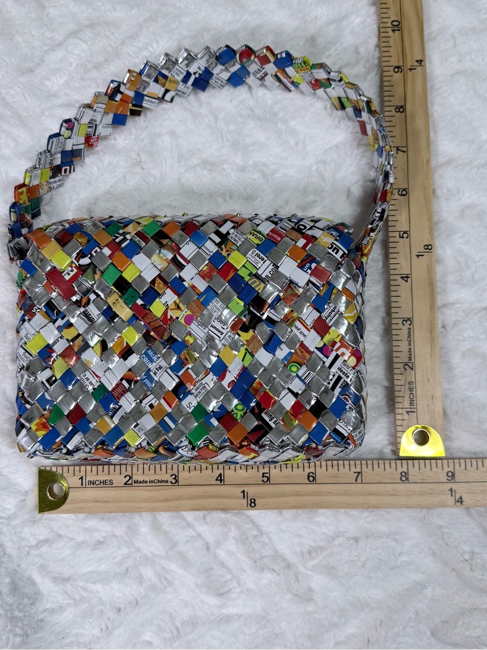 Source Unknown Multicolor Woven Shoulder Bag with Silver Accents - Picture 8 of 12